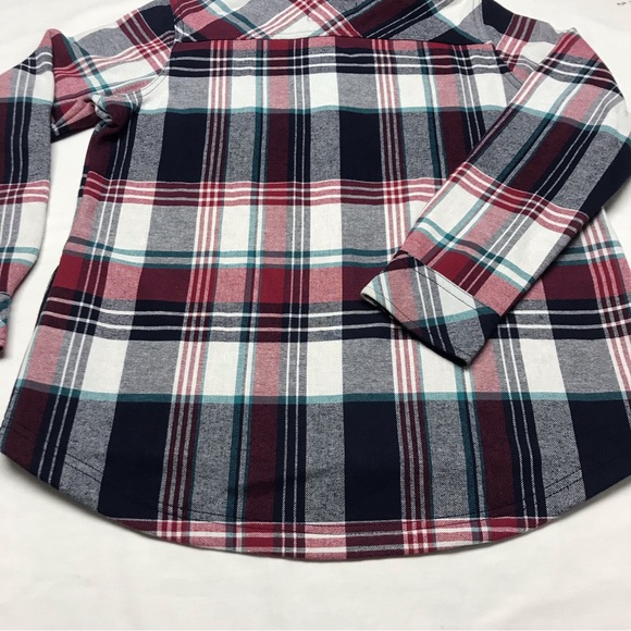 Orvis Red and Blue Plaid Flannel Shirt Jacket Size Large Fleece Lined Outdoor - Picture 12 of 13